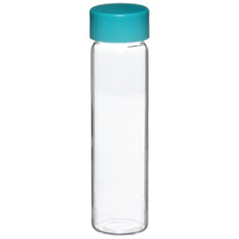 Qorpak GLC-00980 Borosilicate Glass 4mL Clear Type I Screw Thread Vial, with Green Thermoset F217 and PTFE Lined Cap Attached, 15mm Diameter x 45mm Height (Case of 144)