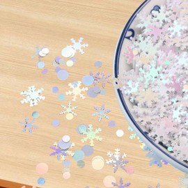 Snowflake Decoration, Snowflakes Scatter Decoration, Christmas Scatter Decoration, Christmas Decoration for Crafts, Glitter Confetti Christmas Decoration, Stars Christmas Confetti Table Decoration