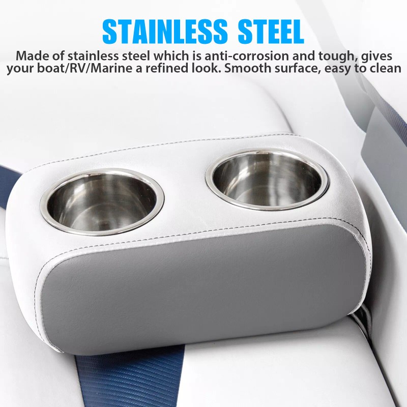 NSI 2x Universal Stainless Steel Cup Drink Holders for Car