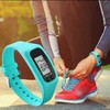 Digital Pedometer Wristwatch Sports Activity Tracker Band Black