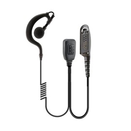 G-Shape Ear Hanger Headset Earpiece for GP140, GP340, HT1250, MTX900, PRO9150, and PTX780 Radio, Multi-pin with Hidden Mic, Black