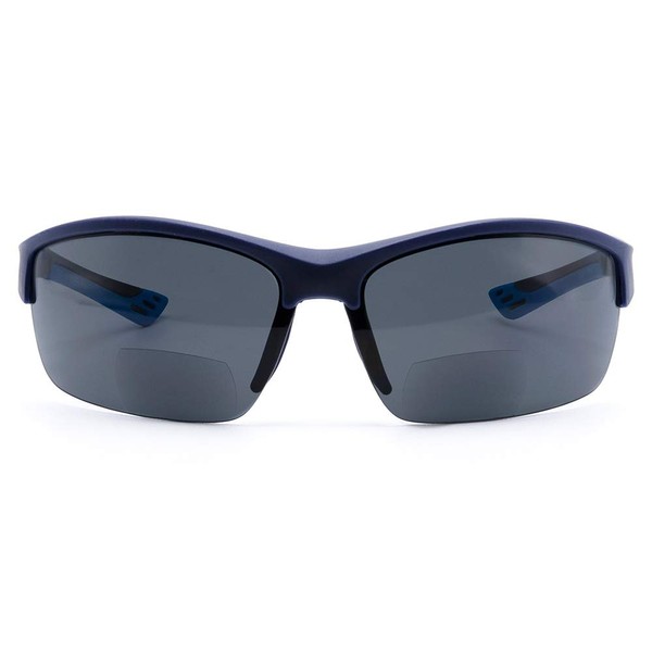 VITENZI Bifocal Sunglasses Semi Rimless Wraparound Readers for Reading Under