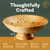 Bambüsi Wooden Fruit Bowl - Large Decorative Pedestal Bowl for
