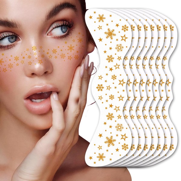 UICCVOKK 8 PCS Glitter Freckles Face Tattoo, Sparkle Freckle Temporary