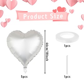 5 Pcs Yellow Heart Balloons for Girls Women,Foil Balloons with Ribbons,18 Inch Heart Shaped Balloons Helium,Macaron Yellow Balloons for Birthday Wedding Anniversary Valentines Baby Shower Party Decor