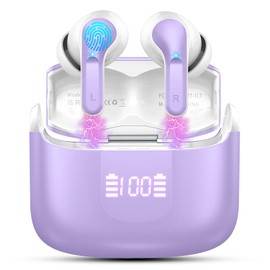 Wireless Earbud, Bluetooth Headphones 5.3 NEW 40H Ear Buds Bass Stereo Earphones Noise Cancelling Earbud with 4 ENC Mic, in-Ear Bluetooth Earbud USB-C LED Display IP7 Waterproof Sport for Android iOS
