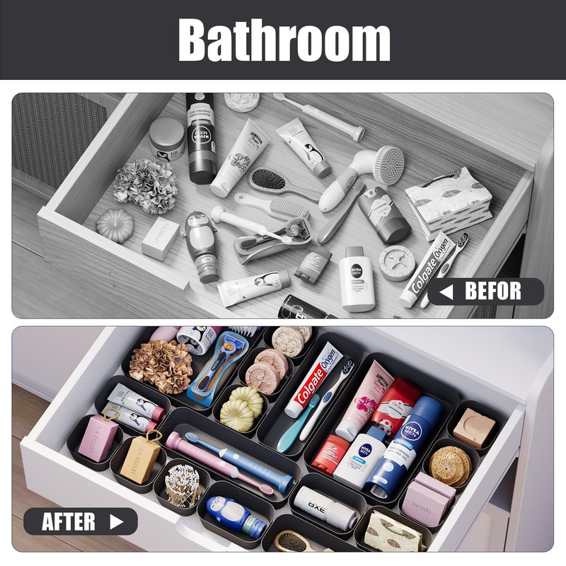 Homhut Drawer Organiser, 18 Pieces, 4 Sizes, Orgenizer Boxes, Dressing