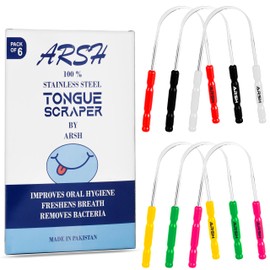 Arsh Tongue Scraper for Adults & Kids stainless steel Tongue Cleaner for Oral Care & Hygiene tongue cleaner for men and women Tongue scrubber for reduce bad breath Tongue Cleaners (MULTI)