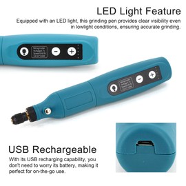 Cordless USB Rechargeable Engraving Pen Compact Electric Drill Pen Portable Carving Pen Adjustable Engraving Machine Grinding Machine with LED Light