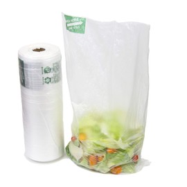 Fit Meal Prep 875 Ct 12"x 20" Large Plastic Produce Bag Roll, US Made HDPE, Durable Clear Food Storage Saver for Fruit Vegetable Bakery Snack Grocery Bags