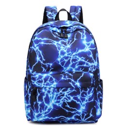 Ecohaso 15.6Inch Starry Lightning Stylish Backpack Travel Rucksack School Bags for Teenager Girls Boys Students Outdoor Hiking Camping Weekend Backpack (Blue Blue)