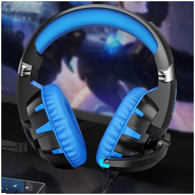 ONIKUMA K2 Pro wired Luminous Computer Gaming Headset (Black Blue)