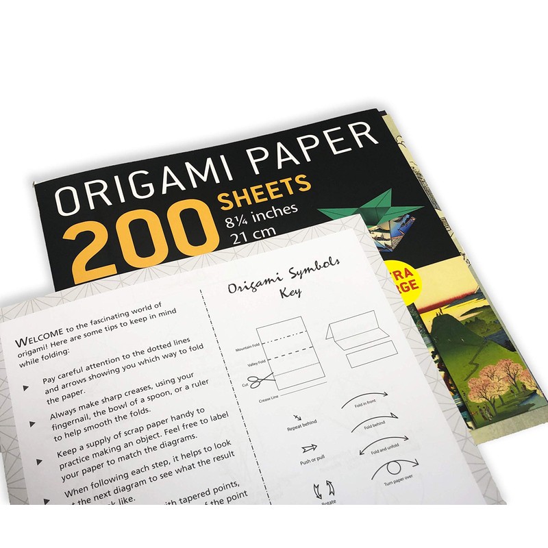 Origami Paper 200 sheets Japanese Woodblock Prints 8 1/4": Extra
