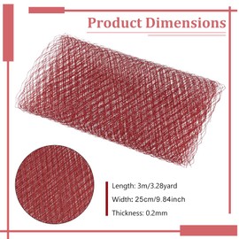 BENECREAT 3.28 Yards Net Mesh Fabric, 10inch Wide Mesh Birdcage Bridal Veil Netting Wedding Hat Veil Millinery Netting for Wedding, Sewing, Hat Decoration, Fire Brick