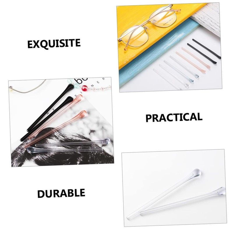 Mipcase 10pc Flexible Eyeglass Ear Grips Non Slip Temple Tips