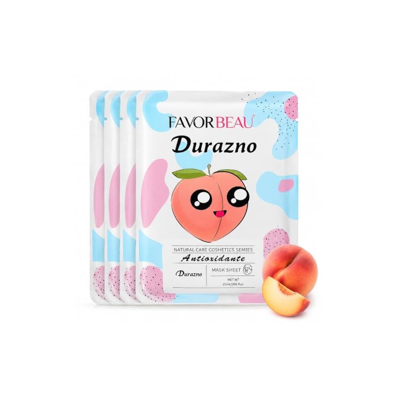 Mascarillas Faciales de Tela con Extracto de Durazno 25 ml
