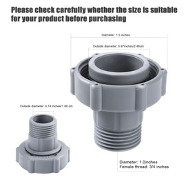 lasuroa 2pcs Swimming Pool Drain Fitting, Pool Replacement Parts Including Coupling Nuts and Clamping Rings Swimming Pool Drain Pipe Fittings Connection Compatible with Coleman