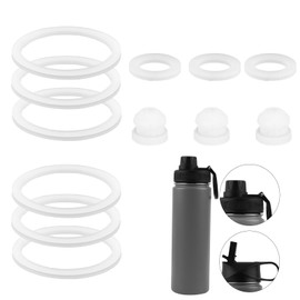 12pcs Stainless Steel Water Bottle Gasket Replacement for DRINCO 14/18/22/32/40/64oz, Silicone Straw Lid Seal Gaskets Vent Hole Gaskets Spout Seal Gasket Sealing Ring for DRINCO Stopper Top Seal Cap