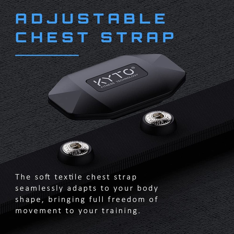 KYTO Heart Rate Monitor Chest Strap, ANT+/ Bluetooth, Compatible with