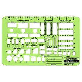 Rapidesign Office Planner Template, 1/8 Inch Scale, 1 Each (R706)