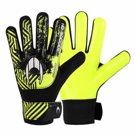 HO Soccer Game Lime Unisex Kids Goalkeeper Gloves, Black/Lime, Size 6