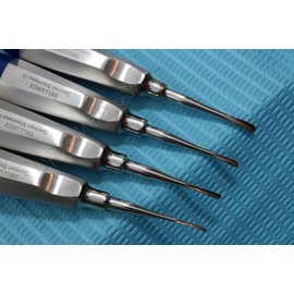 New German Grade Dental Elevator Tooth Extraction Tools 4 Pcs Curved 1.5MM to 4MM (A+ Quality)