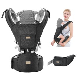 Baby Carrier Newborn from Birth, Adjustable Seat Baby Carrier for 3-20 kg, 3 Carrying Options, Ergonomic, Cosy and Lightweight, Perfect Baby Carry Strap for Travel