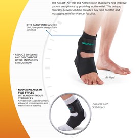 Air Cast Airheel Ankle Brace for Ankle Support, Fits Left & Right Foot, Support Brace for Achilles Tendonitis and Plantar Fasciitis, with 2 Removable Stabilizer, Small, with a Lumintrail Drawstring Bag