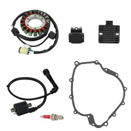 GXYWADY Stator & Rectifier Ignition Coil Relay Gasket Replacement for 5KM-81410-01-00 5BN-81960-00-00 Replacement for Yamaha Grizzly 660 2002-2008 Rhino 660 YXR660 2004-2007