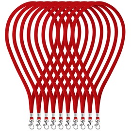 Neck Strap Lanyards - Fushing 100Pack Red ID Badge Lanyards with Swivel Clasp for Office ID Card Holders Badges Holders Keychain
