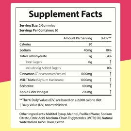 Maani Essence Keto Berberine Complex Gummies Sugar-Free w/ Ceylon Cinnamon, Milk Thistle, ACV
