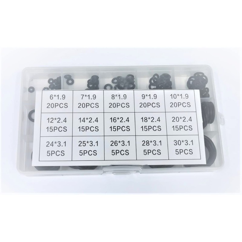 VEDA 200 Pcs 15 Different Sizes Nitrile Sealing Ring Set