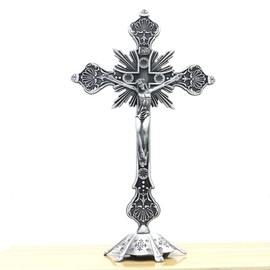 F Fityle Jesus Crucifix Table Cross Figurine Jesus on The Cross Statue, Sculpture Crucifix with Stand Standing Crucifix for Home Decor, Table, Altar,