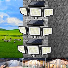 Tuffenough Solar Outdoor Lights 2500LM 210LED Security Lights,3 Heads Dimmable SpotLights with 3 Modes,IP65 Waterproof(1 Packs):_(3 Packs)
