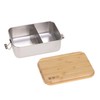 LÄSSIG Children's Lunch Box Stainless Steel and Bamboo Breakfast Box