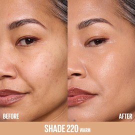 Maybelline Lifter Plump & Glow Foundation, Liquid Foundation with 2% Niacinamide + Hyaluronic Acid, Plumping and Brightening Face Makeup, 220, 1 Count