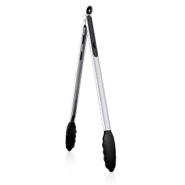 16 Inch Silicone Kitchen Tongs with Stainless Steel Non-Stick Silicone Kitchen Clip and Locking Food Tong Utensilscolor: Blue, size: 16 inch
