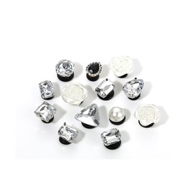 ZUWIJEQ Shoe Pin – Shoe Charms Shoe Pin Set, Shoe Charms Jewellery Making Charms DIY Removable Pin Glitter Shoe Pin Clog Decor for Girls, Plastic