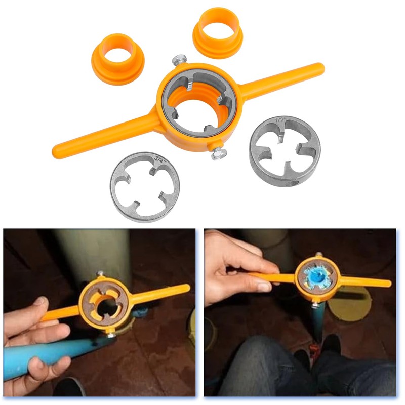 Mesee 6 Pieces Ratchet Pipe Threader Kit, PVC Tap and