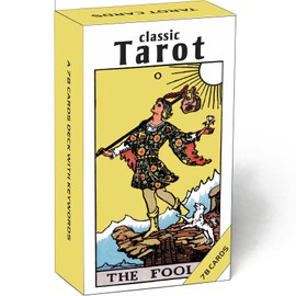 Classic Tarot Cards for Beginners With Meanings - 78 Card Deck Set for Learning and Fortune Telling (White)