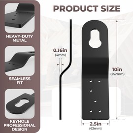 NOORSUMD 5 Pcs Roof Safety Anchor Hitch Clip, Permanen Roof Anchor for Fall Protection Connect to Wood Surface,Roofing Anchor Bracket Use with Other Roof Safety Equipment(Aluminum - Black)