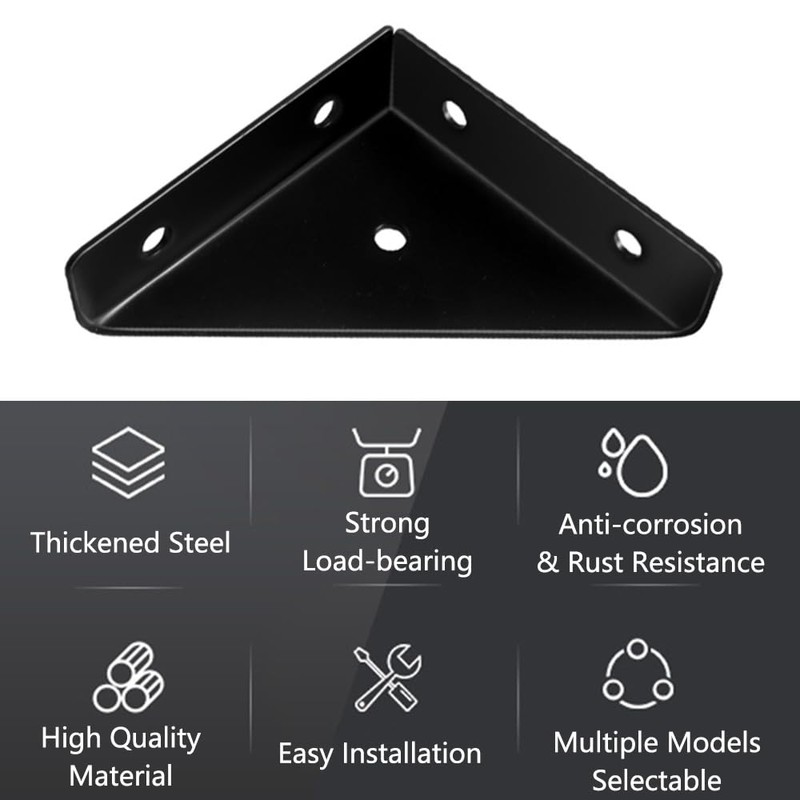 Corner Brackets 66mm x 66mm Triangle Corner Braces Connector Metal