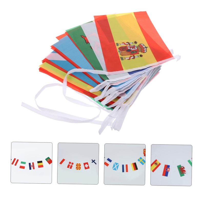 WHAMVOX 1 String String National Flags Banners for Parties Bars