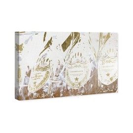 The Oliver Gal Artist Co. Drinks and Spirits Wall Art Canvas Prints 'Vintage Champagne Home Décor, 30" x 20", Gold, White
