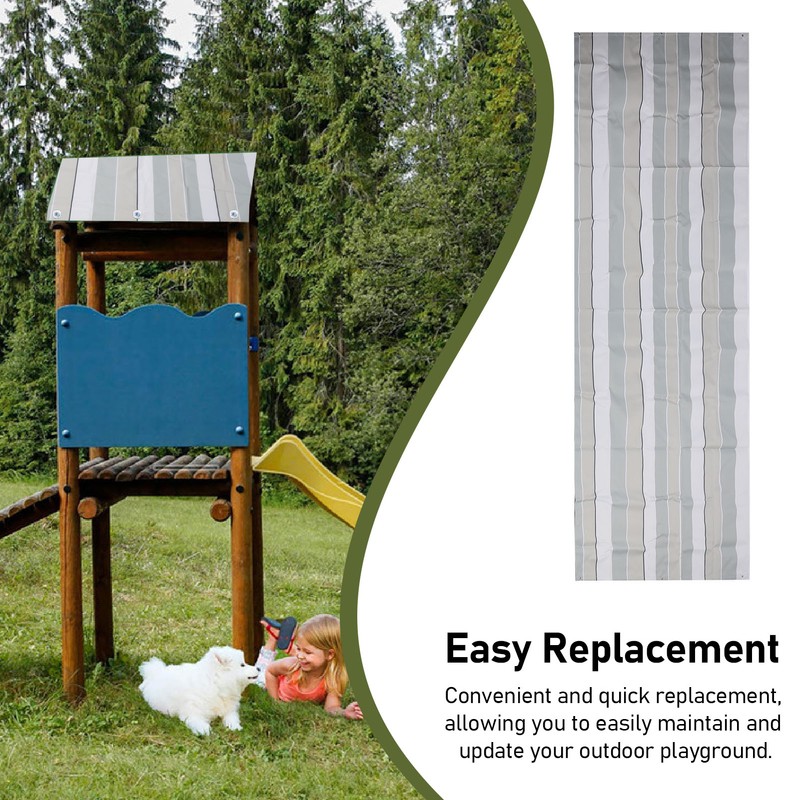 Swing Set Canopy Striped Heavy Duty Waterproof Swing Set Replacement