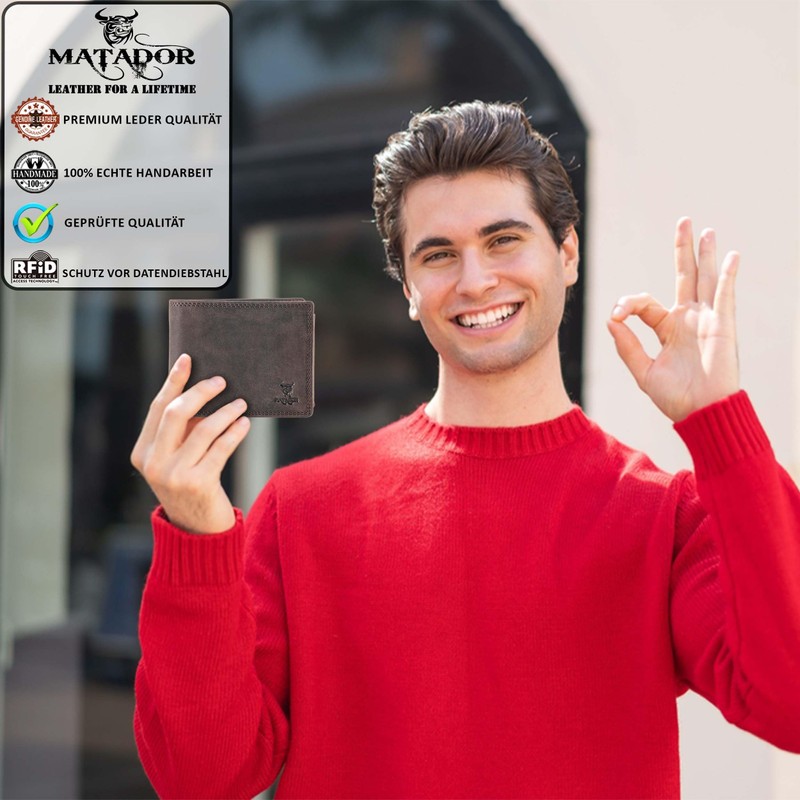 MATADOR® 6404 Men's Wallet with RFID Protection, dark brown