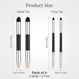 4pcs Blending Sponge Pens, Dual Tip Oil Pastel Blending Tools, Reusable Sketch Rubbing Sponge Brush for Drawing, Shading, Highlighting, Art Blenders for Artists, Students, Beginners, Silver