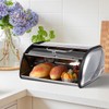 PRETYZOOM Stainless Steel Bread Storage Box Large Capacity Roll Top