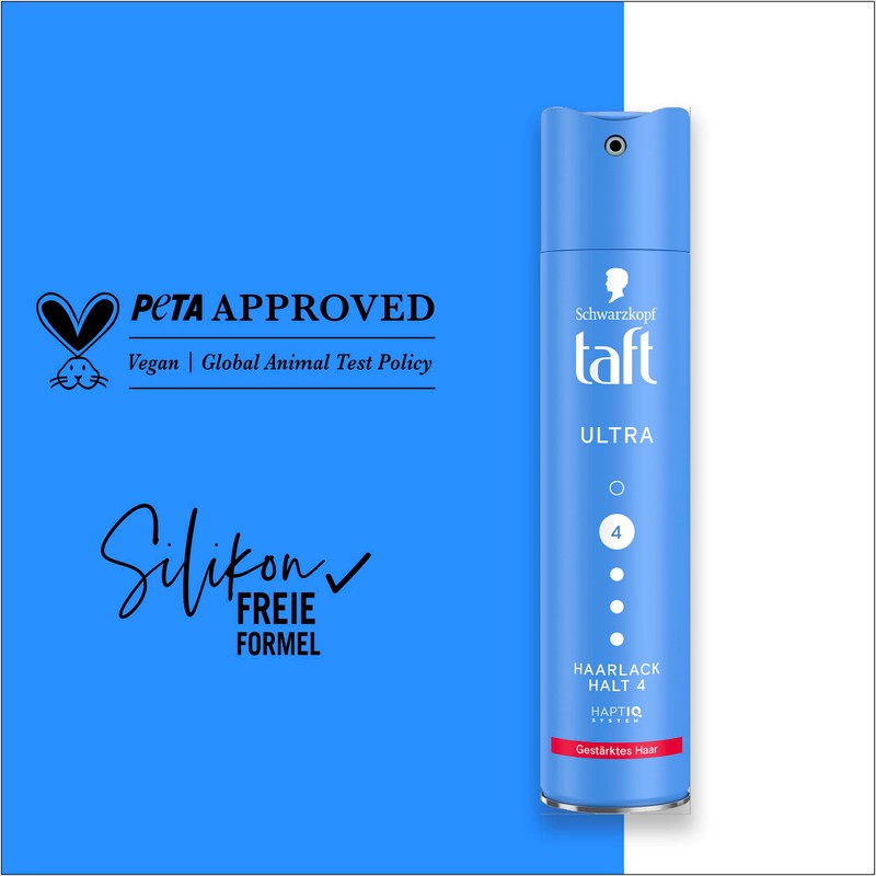 Schwarzkopf Taft Haarlack Ultra (250ml), Haltegrad 4 Haarstyling, Haarspray für