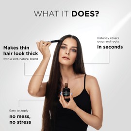 THICK FIBER Root Touch Up and Hairline Concealer - Water & Sweat Resistant Hair Loss Powder Set for Thinning Hair, Includes Brush (Light Brown)